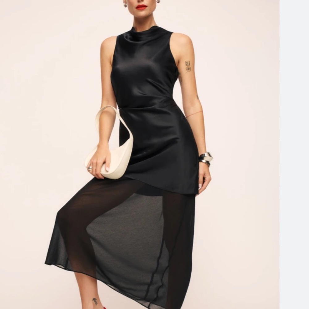 NEW NWT Reformation Logan Silk Dress